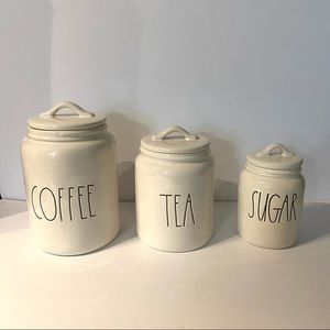 Rae Dunn Set of 3 Flat Top Large LL Canisters NEW